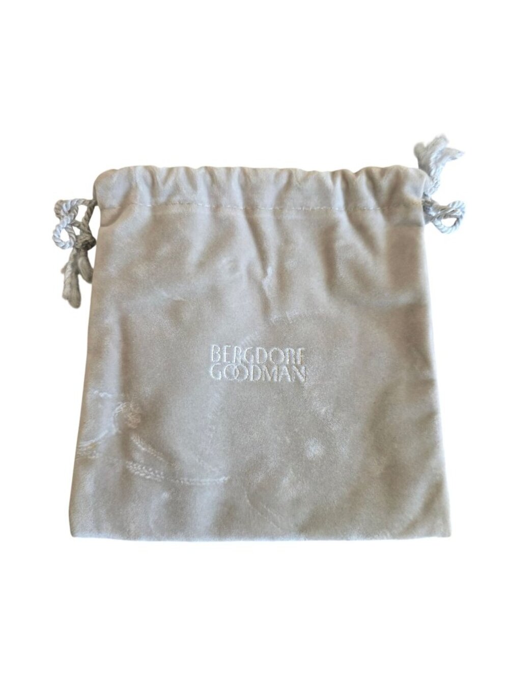 Bergdorf Goodman Velvet Suede Empty Jewelry Gray Dust Bag Dual Pockets